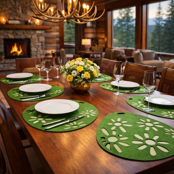 CITYGIRLXSTYLE Other - New!Green Easter Egg Felt Placemat Set Of 4